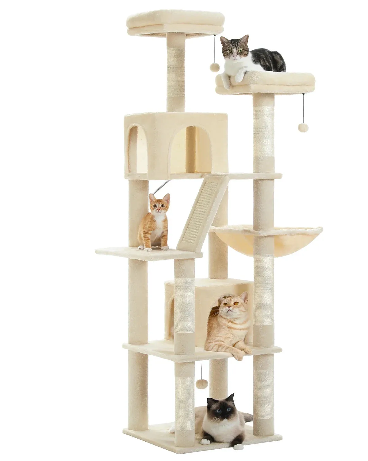 180CM Large Cat Tree Tower for Multi-Cat Households