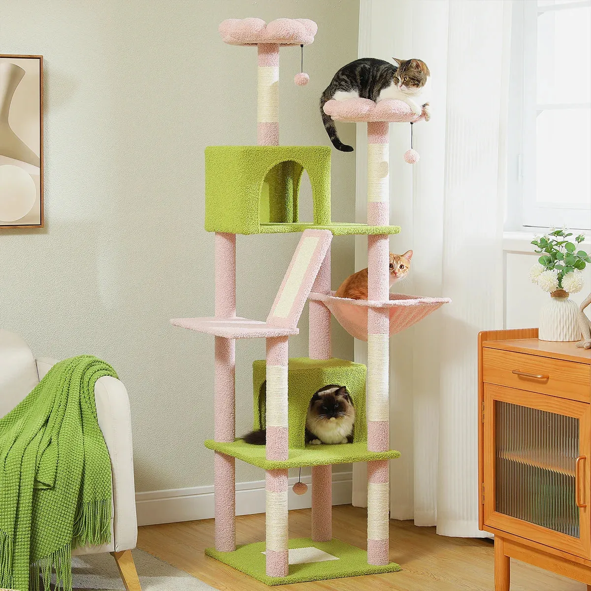 180CM Large Cat Tree Tower for Multi-Cat Households