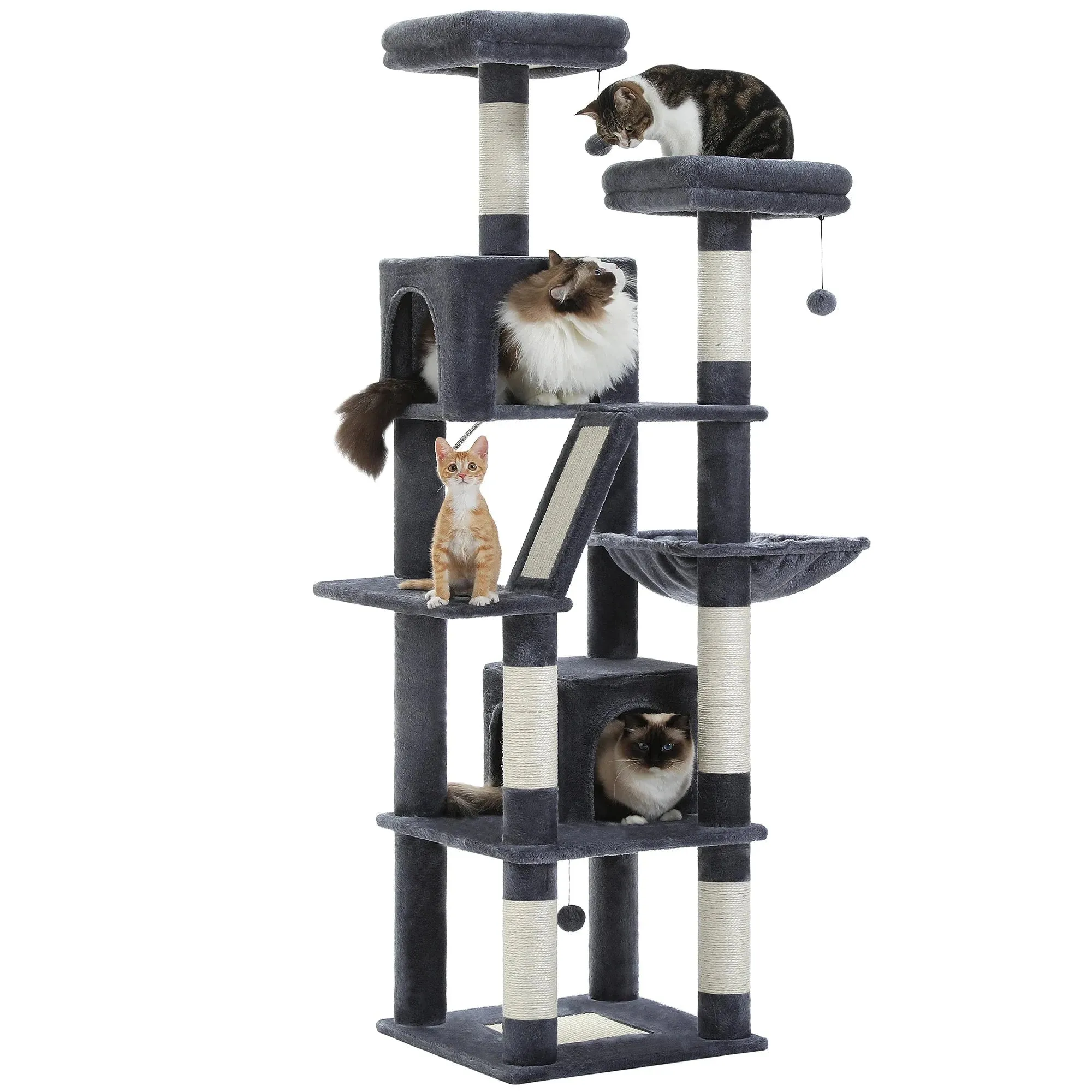 180CM Large Cat Tree Tower for Multi-Cat Households