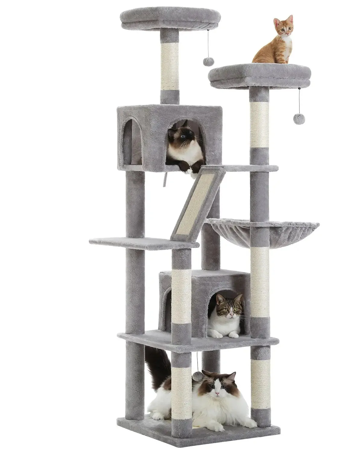 180CM Large Cat Tree Tower for Multi-Cat Households