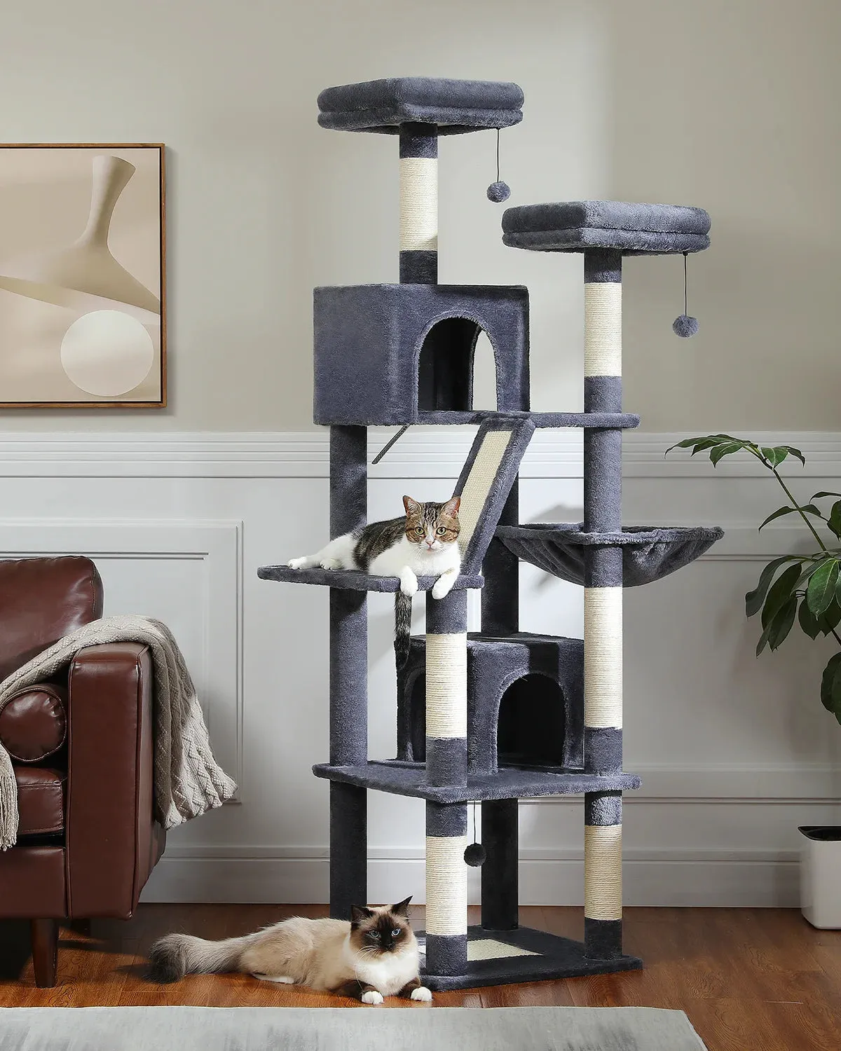 180CM Large Cat Tree Tower for Multi-Cat Households
