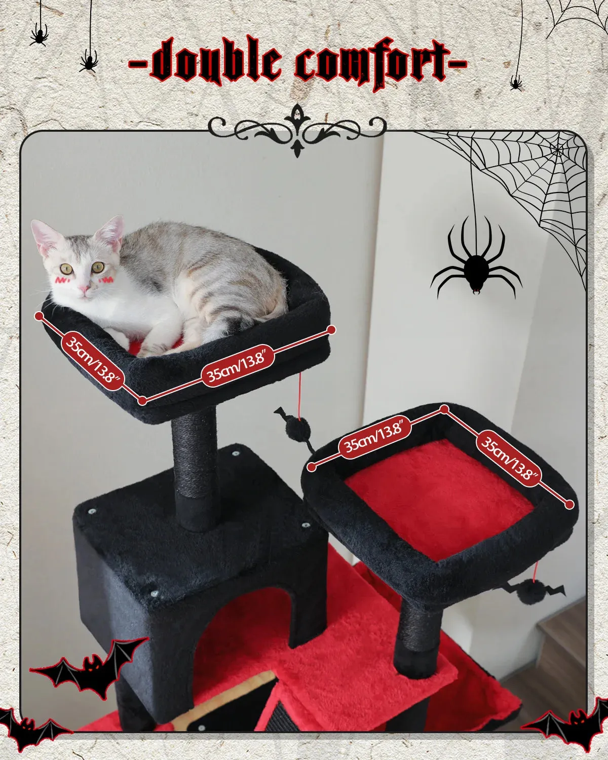 180CM Large Cat Tree Tower for Multi-Cat Households