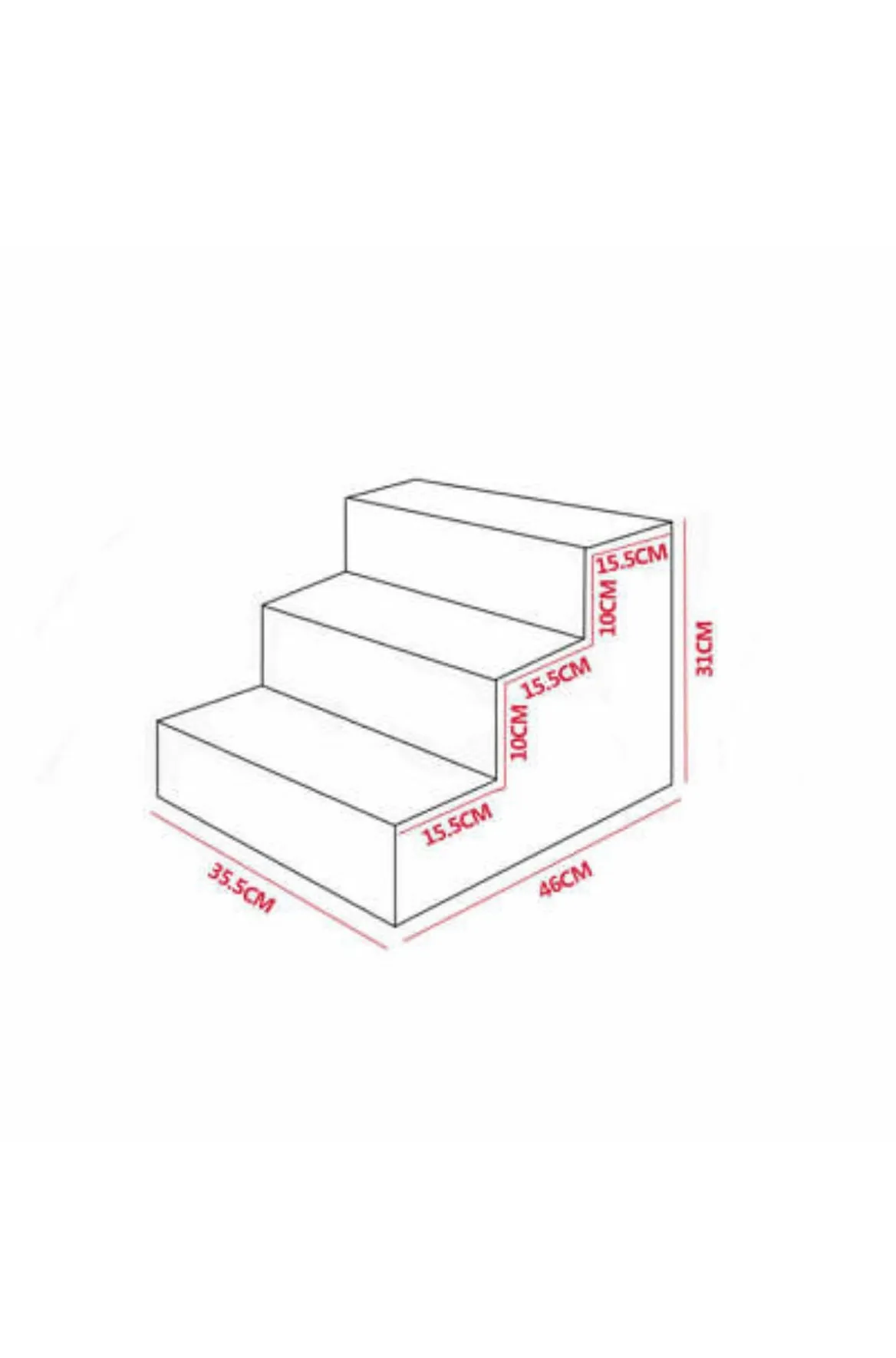 3 Step Dog Ladder Ramp Stairs w/ Washable Cover - Beige