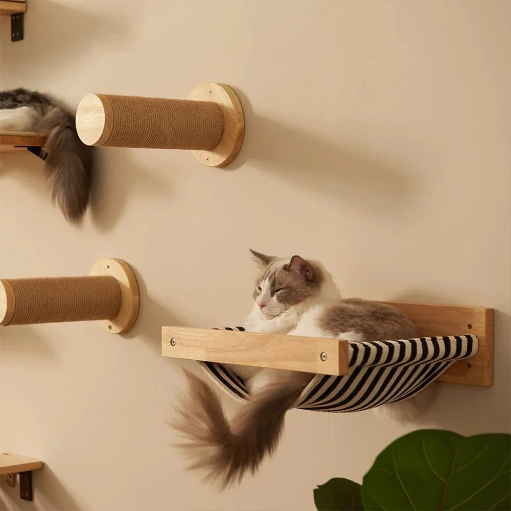 3Pcs Cat Hammock Perch with Steps for Scratching Climbing or Having Fun