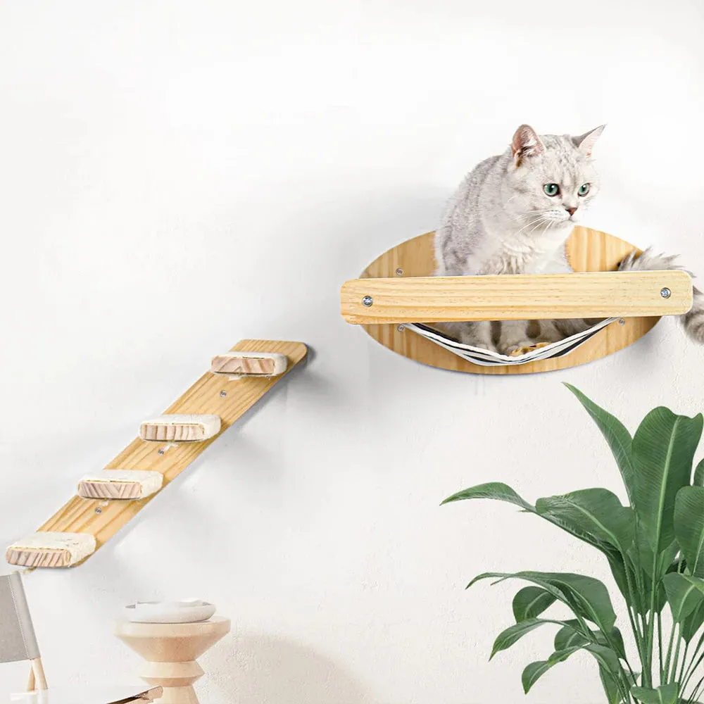 3Pcs Cat Hammock Perch with Steps for Scratching Climbing or Having Fun