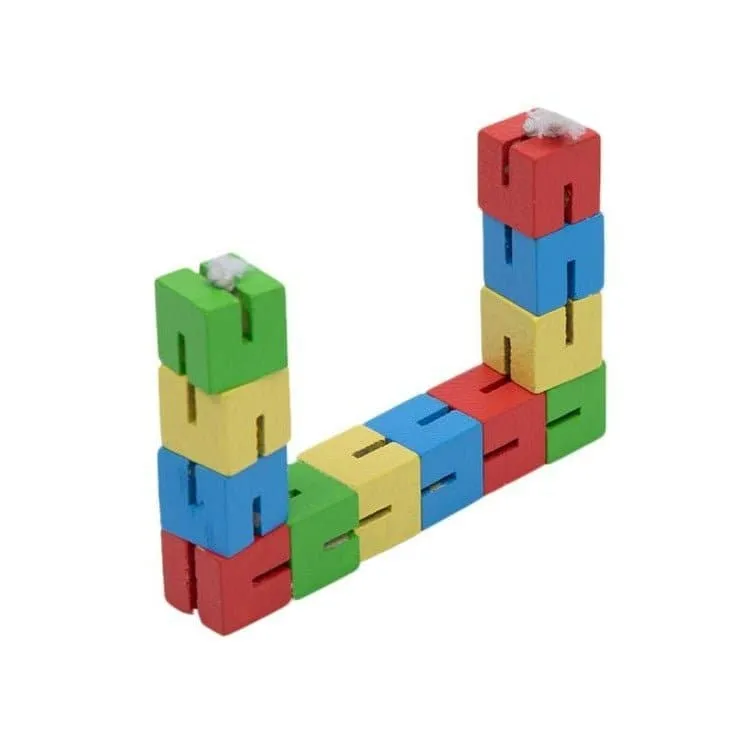ALT Retail Wooden Twisty Cubes - Multicolor