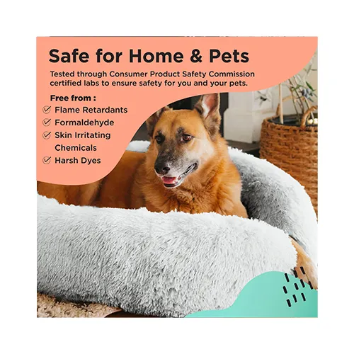 Best Friends by Sheri Donut Bed in Shag Fur Frost Large (36" x 36")