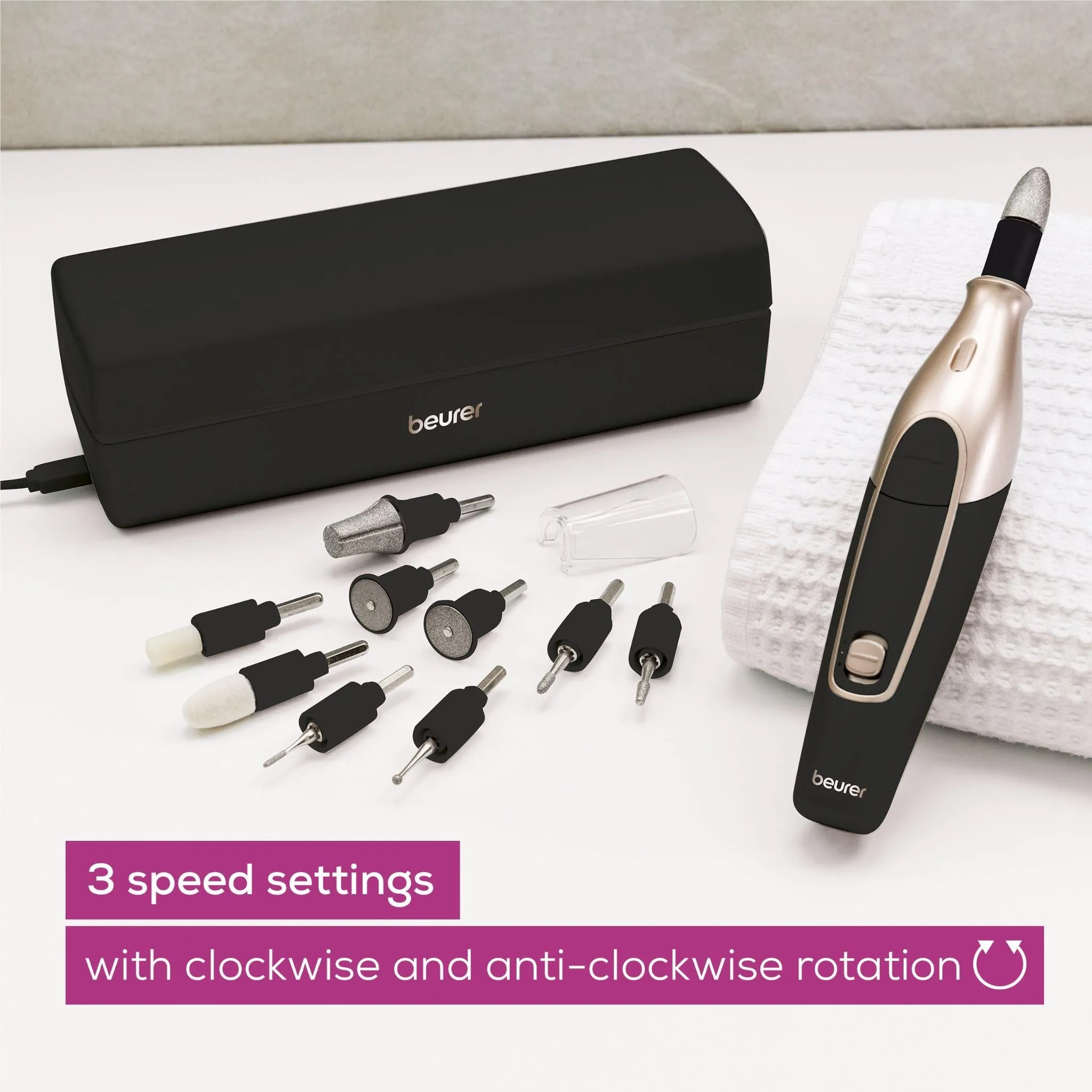 Beurer MP84SE Special Edition Manicure/Pedicure Set with Charging & Storage Case