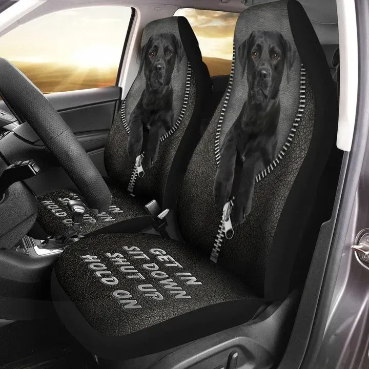 Black Labrador Car Seat Cover Get In Sit Down Dog Carseat Covers