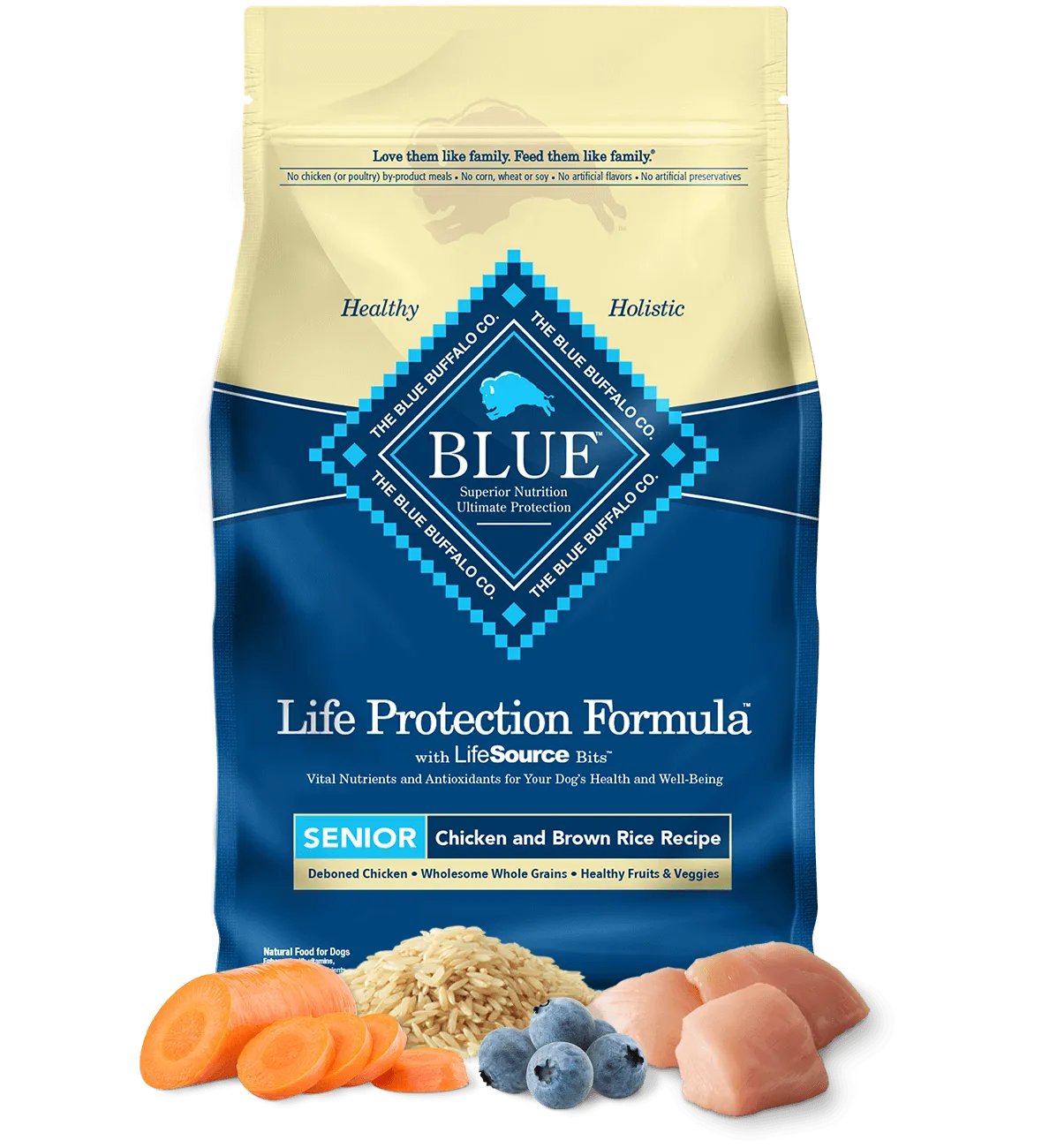 Blue Buffalo Life Protection Chicken & Brown Rice Recipe Senior Dry Dog Food
