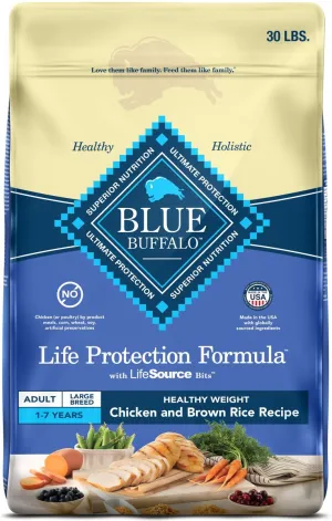 Blue Buffalo Life Protection Large Breed Natural Healthy Weight Chicken & Brown Rice Recipe Adult Dry Dog Food