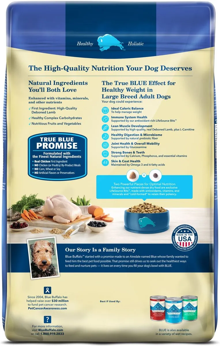 Blue Buffalo Life Protection Large Breed Natural Healthy Weight Chicken & Brown Rice Recipe Adult Dry Dog Food