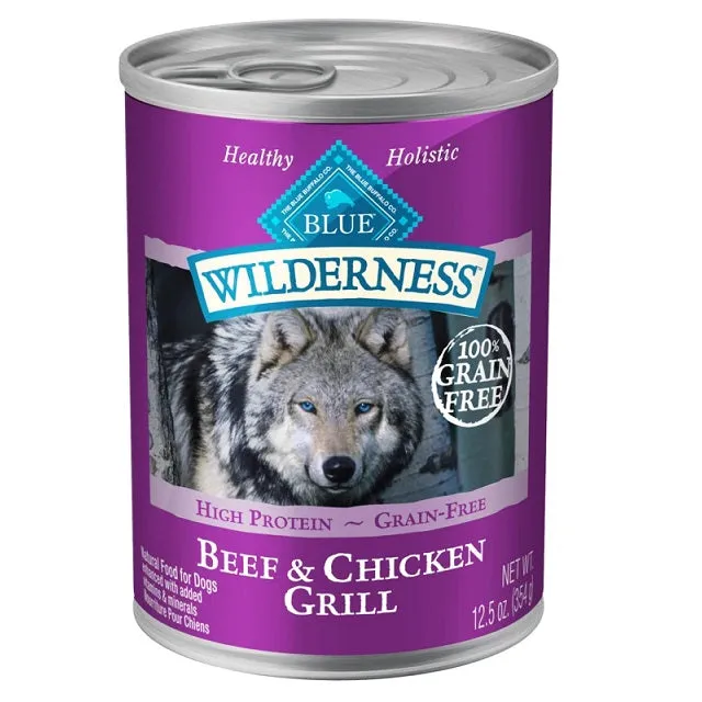 Blue Buffalo Wilderness Grain Free Beef & Chicken Canned Dog Food