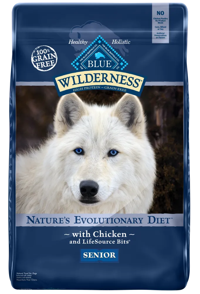 Blue Buffalo Wilderness Grain Free Chicken High Protein Recipe Senior Dry Dog Food