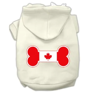Bone Shaped Canadian Flag Screen Print Pet Hoodies Cream L (14)