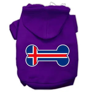 Bone Shaped Iceland Flag Screen Print Pet Hoodies Purple Size XL (16)