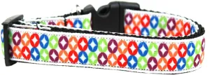 Bright Diamonds Nylon Ribbon Dog Collar XL