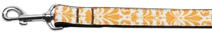 Damask Nylon Dog Leash 6 Foot Orange