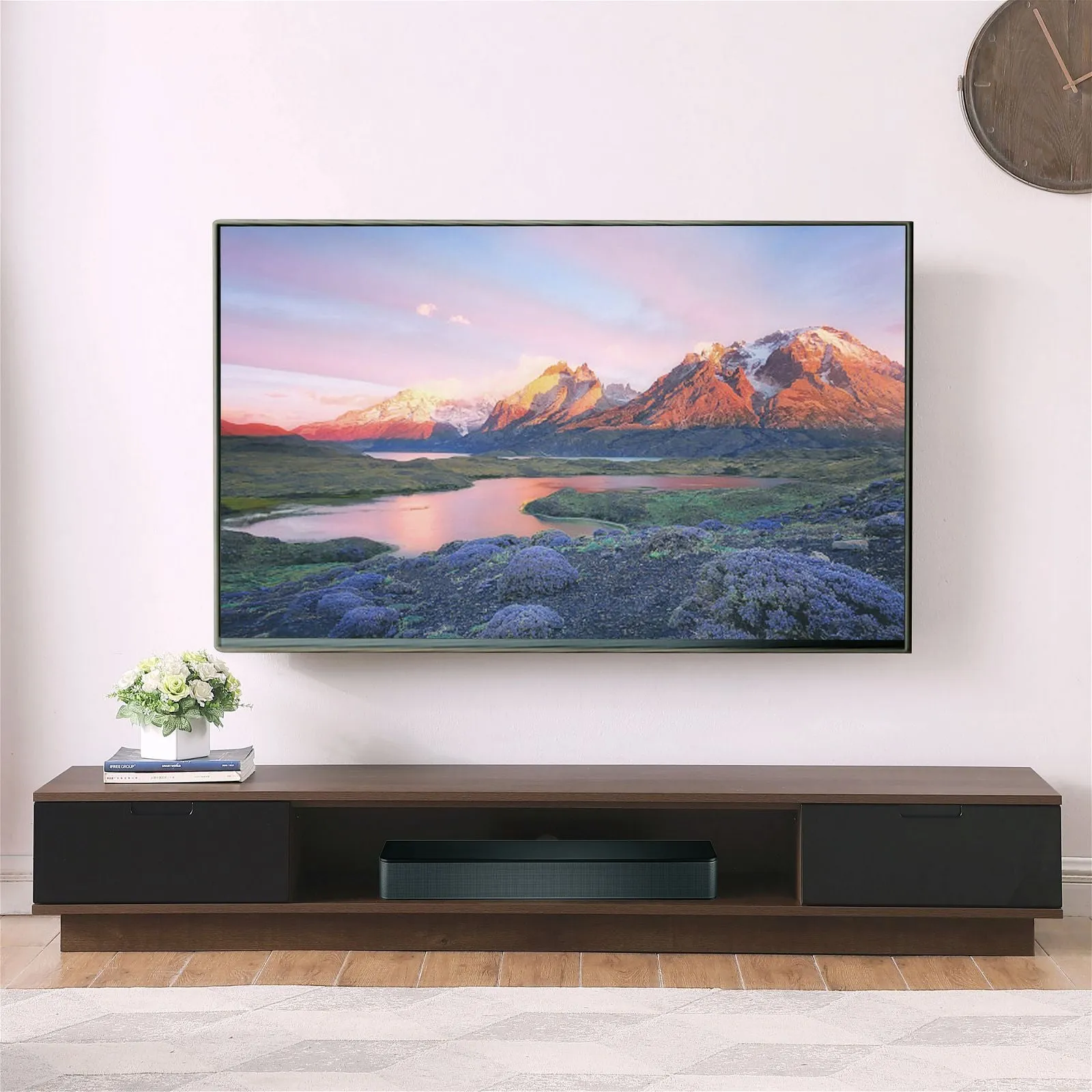 DELUX 200cm, Low Line, TV Unit, Dark Oak by Tauris™