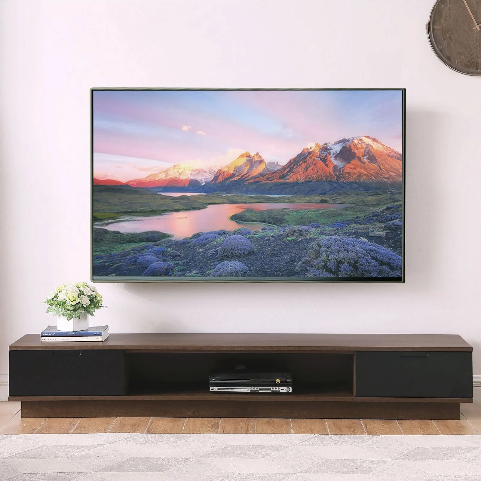 DELUX 200cm, Low Line, TV Unit, Dark Oak by Tauris™