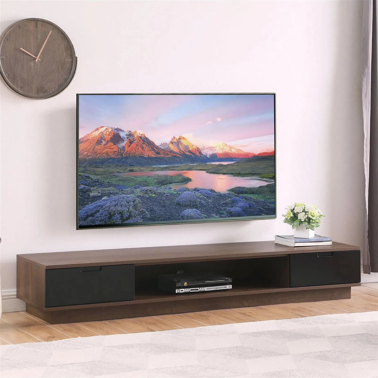 DELUX 200cm, Low Line, TV Unit, Dark Oak by Tauris™