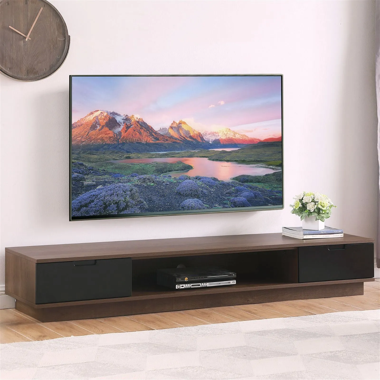DELUX 200cm, Low Line, TV Unit, Dark Oak by Tauris™