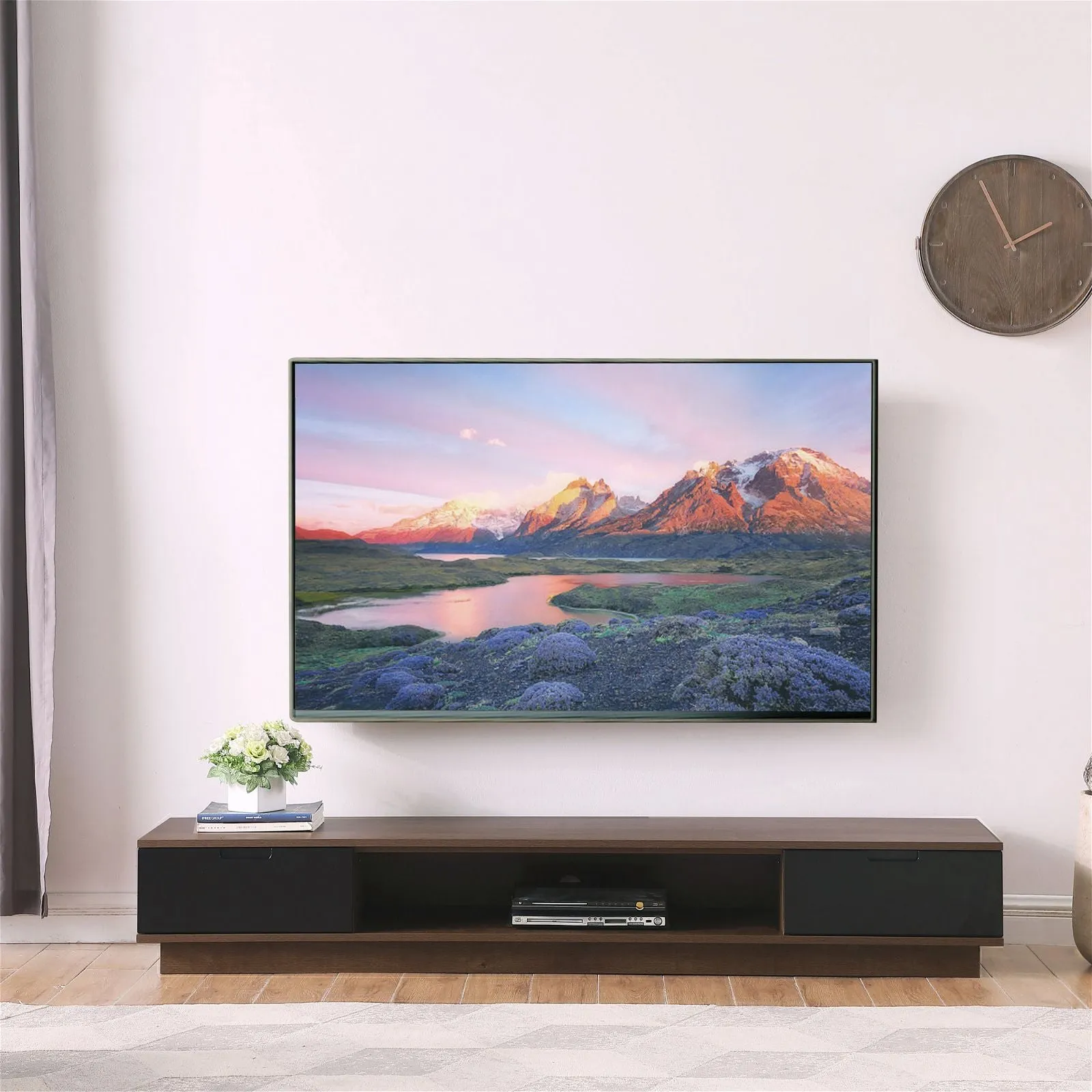 DELUX 200cm, Low Line, TV Unit, Dark Oak by Tauris™