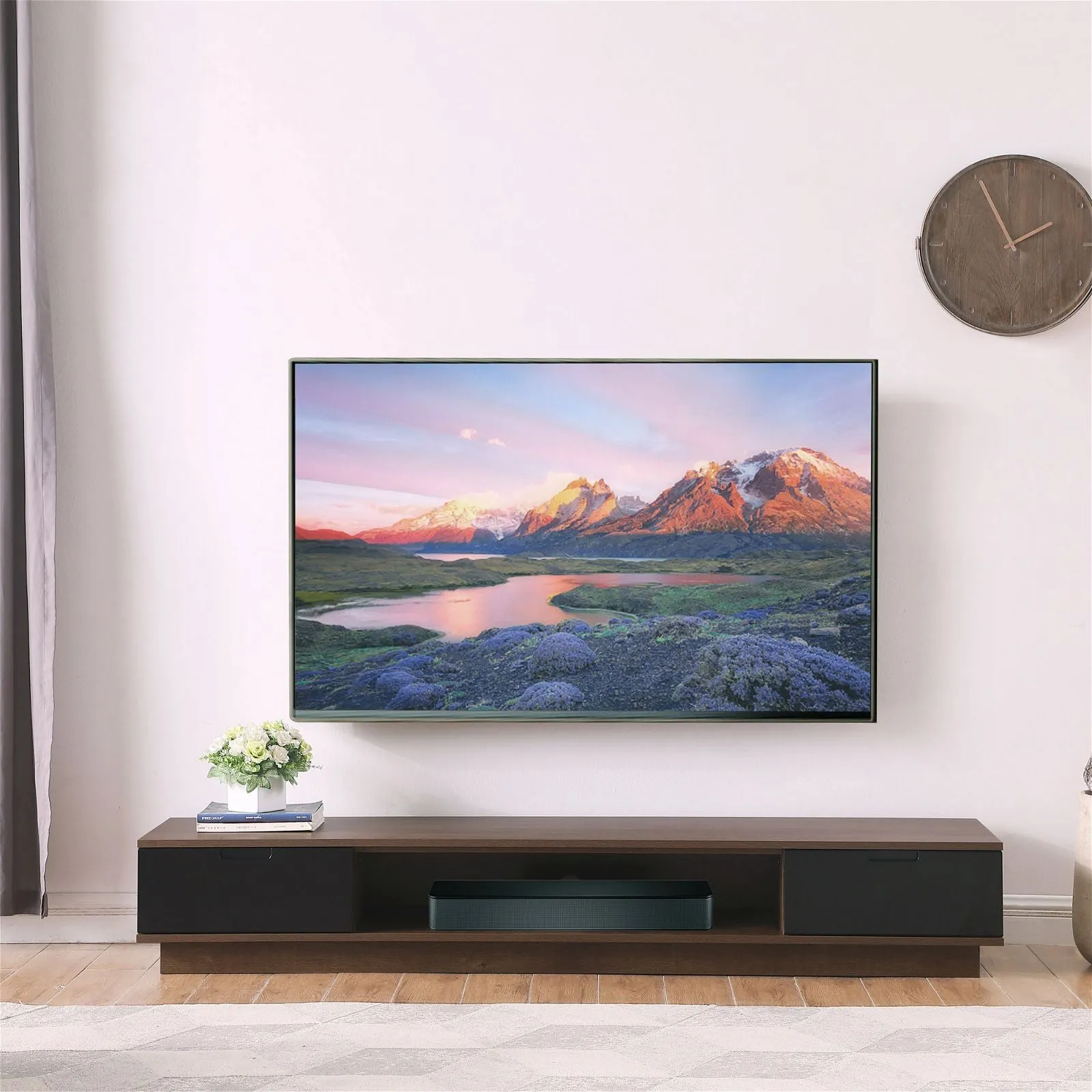 DELUX 200cm, Low Line, TV Unit, Dark Oak by Tauris™