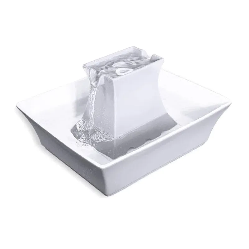 Drinkwell Porcelain Pagoda Pet Fountain White