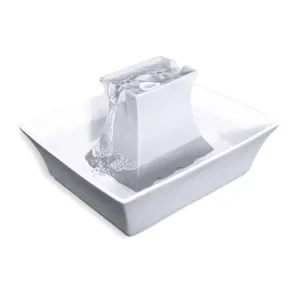 Drinkwell Porcelain Pagoda Pet Fountain White