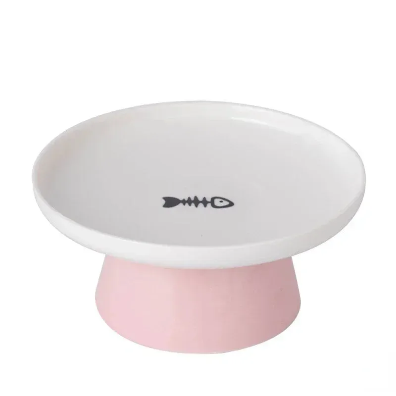 Elevated Ceramic Cat Bowl - Stylish Pet Food and Water Dish