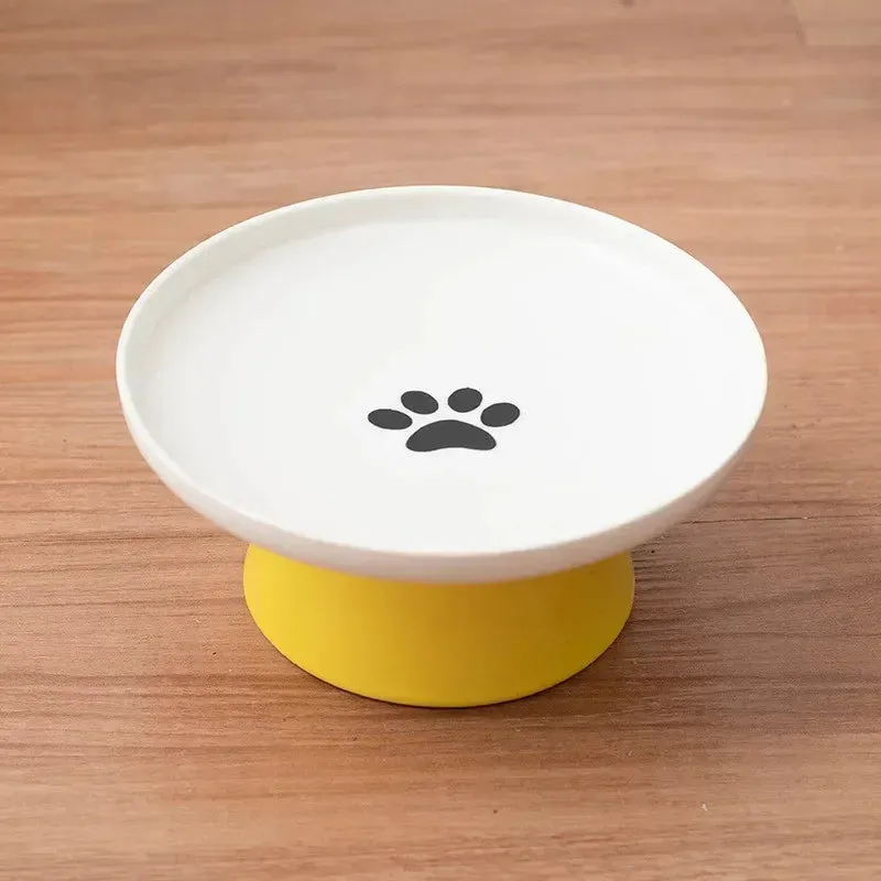 Elevated Ceramic Cat Bowl - Stylish Pet Food and Water Dish
