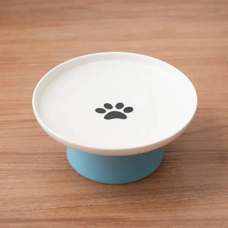 Elevated Ceramic Cat Bowl - Stylish Pet Food and Water Dish