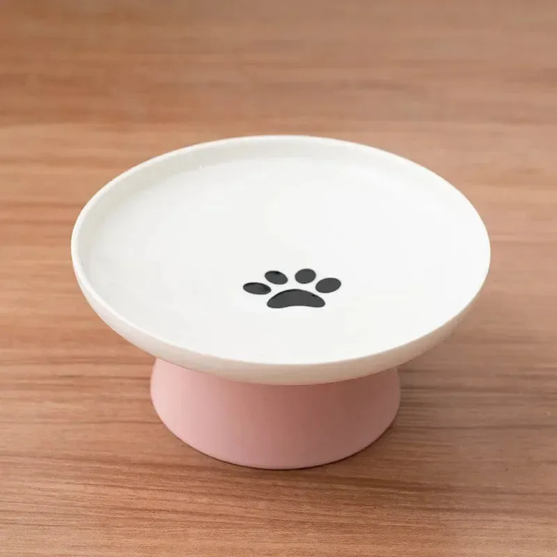 Elevated Ceramic Cat Bowl - Stylish Pet Food and Water Dish