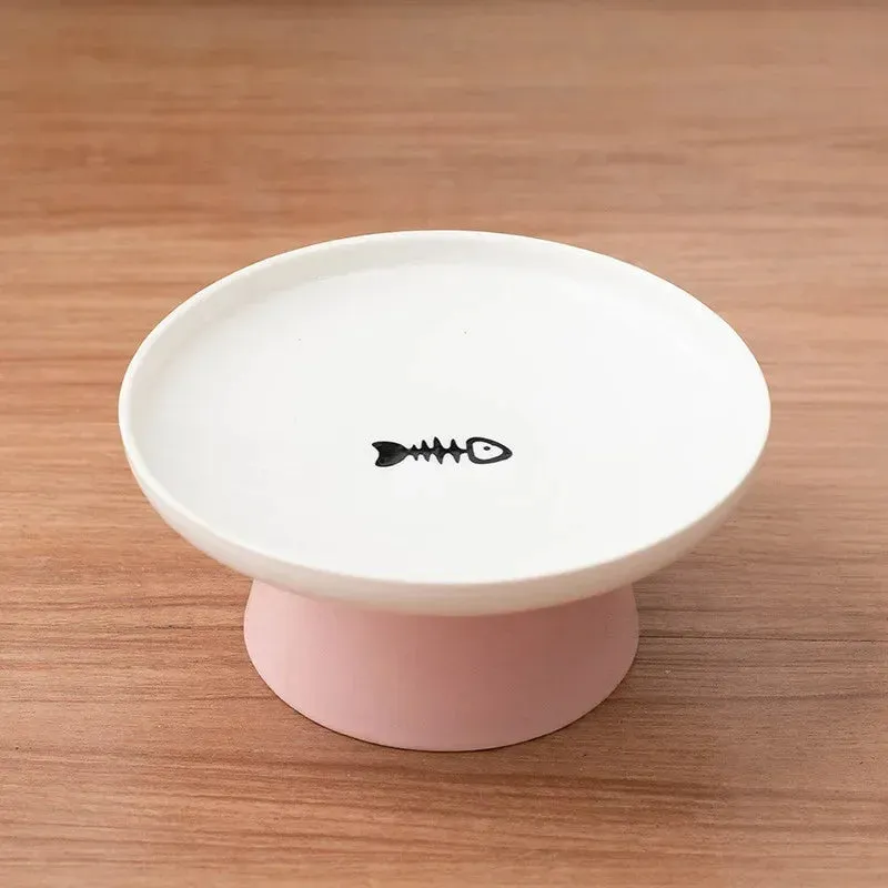 Elevated Ceramic Cat Bowl - Stylish Pet Food and Water Dish