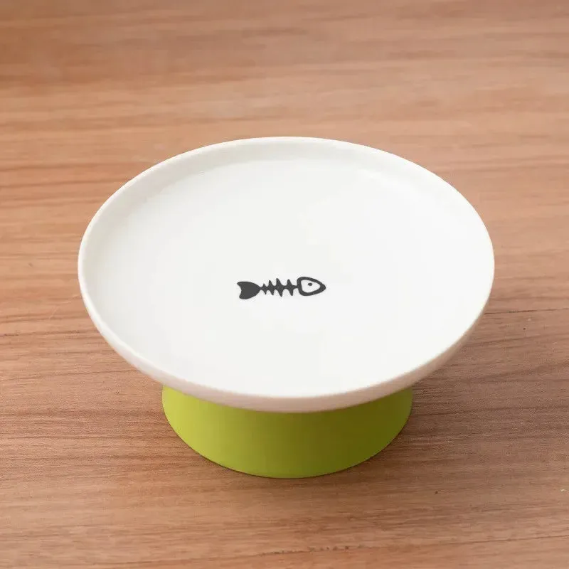 Elevated Ceramic Cat Bowl - Stylish Pet Food and Water Dish