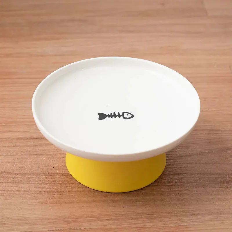 Elevated Ceramic Cat Bowl - Stylish Pet Food and Water Dish
