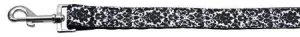 Fancy Black and White Nylon Ribbon Dog Collars 1 wide 6ft Leash