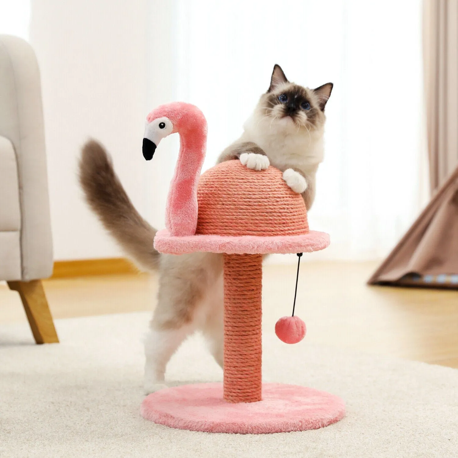 Flamingo Cat Scratching/ Post / Tree / Pole - Pink