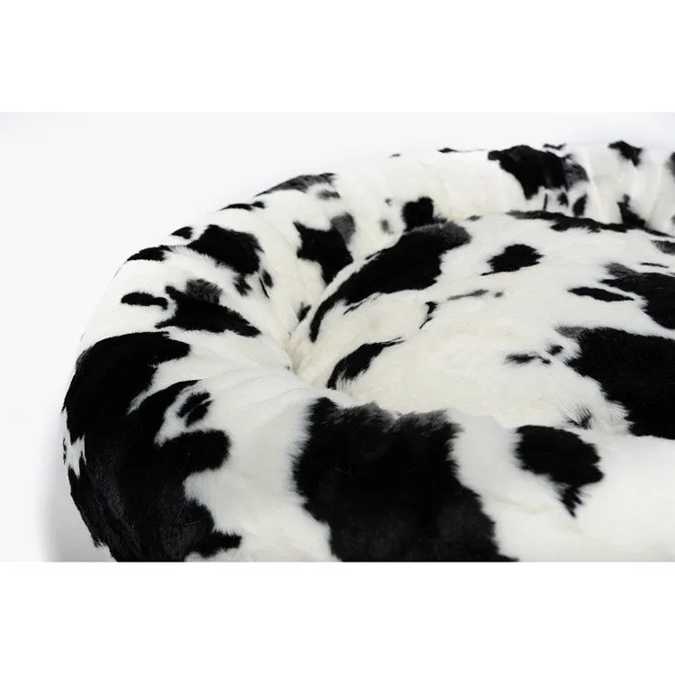 Fluffi Donut Pet Bed - Cowhide