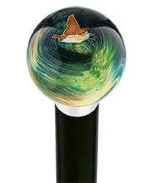 Flying Duck Camo Round Knob Cane w/ Custom Wood Shaft & Collar