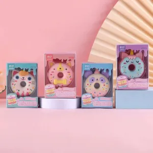 Funny Animal Reactions Theme Donut Shape Eraser (1 Pcs)