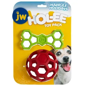 JW Pet Hol-ee Holiday Dog Toy Pack 2Pk