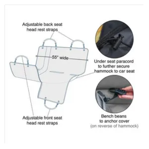 Kurgo Rover Hammock Car Seat Cover Black