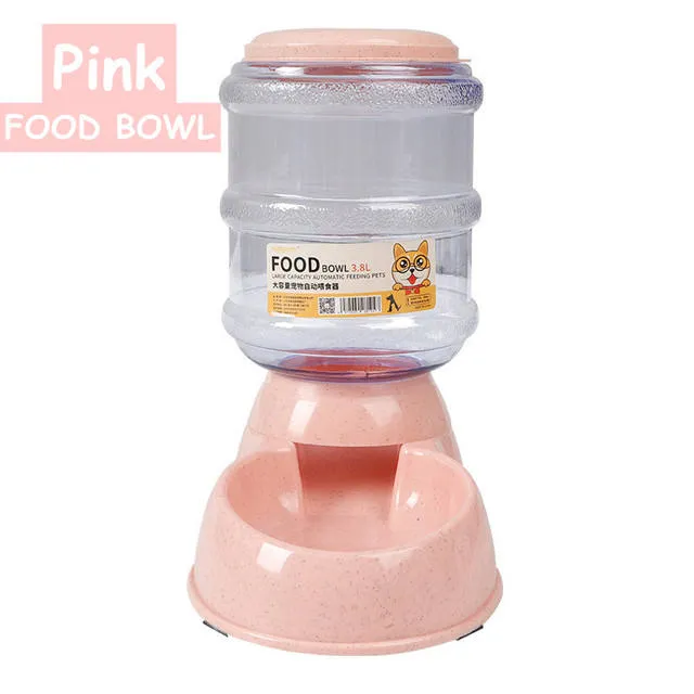 Large Capacity 3.8L Pet Feeder, Automatic Water Basin