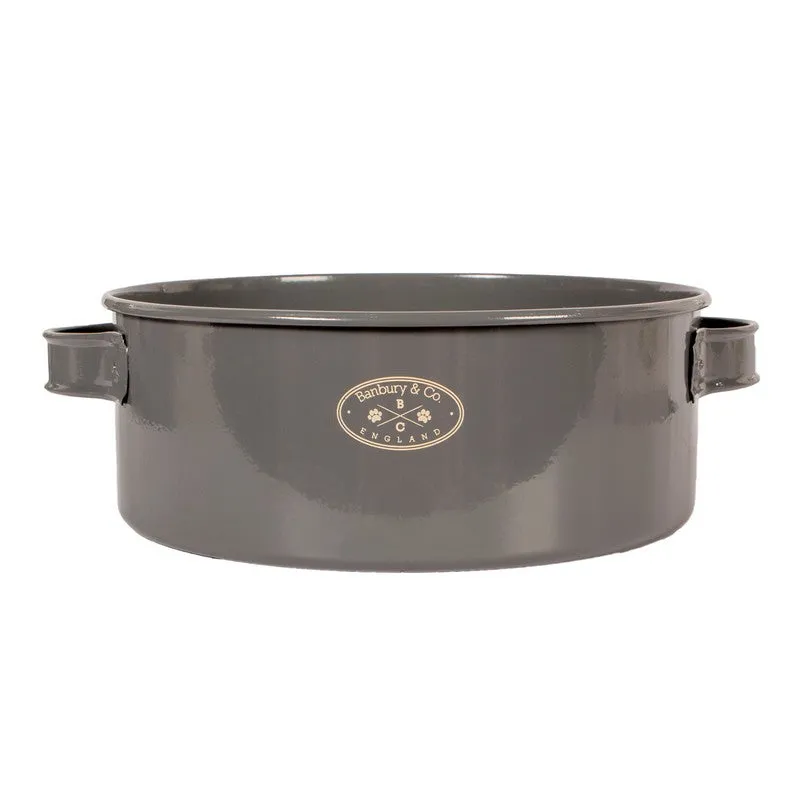 Large Dog Bowl Grey Metal 18cm by Banbury
