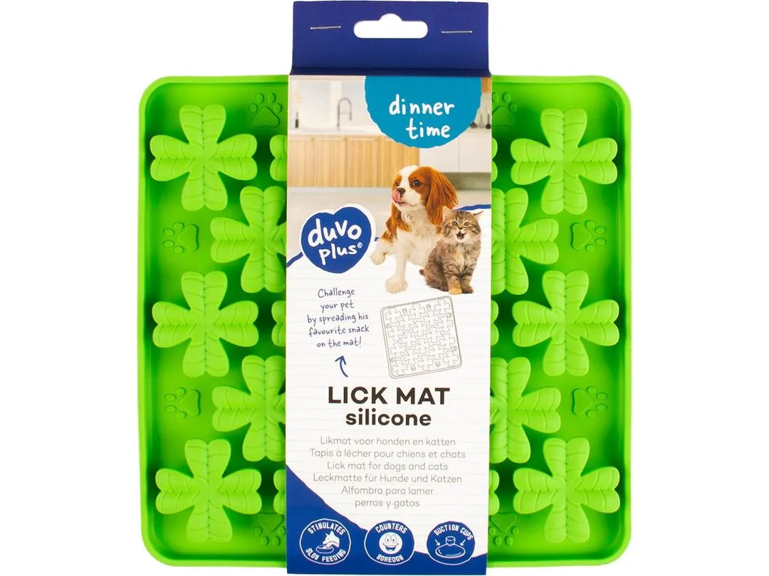Lick mat flower 20x20x2,2cm green