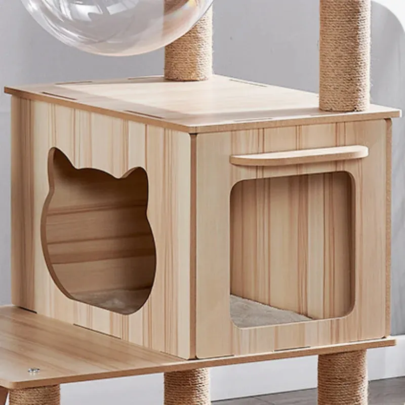 Multi-Level Cat Tree Tower with Sisal Scratching Posts and Transparent Hammocks