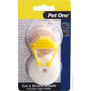 Pet One Salt Lick And Mineral Wheel With Clip  85g & 35g