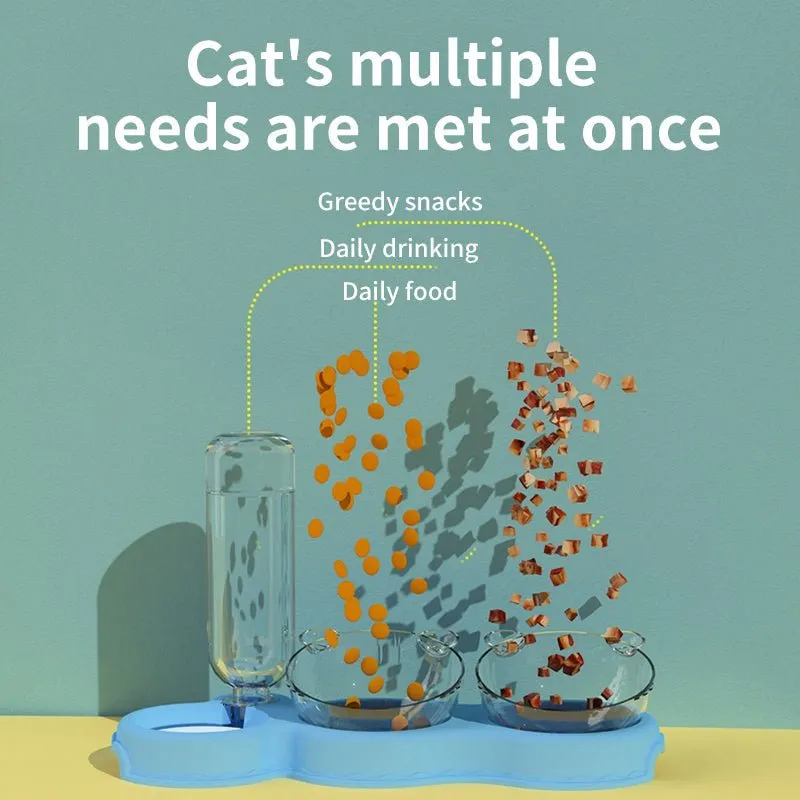 Pet Supplies Cat Dog Triple Bowl